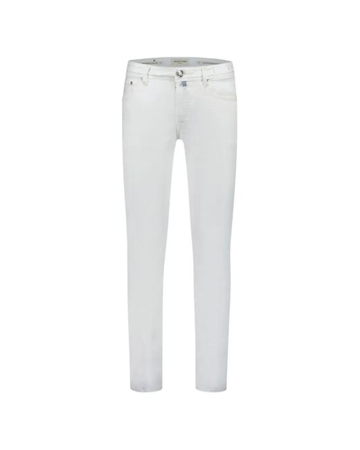 Jacob Cohen White Logo-Patch Slim-Fit Jeans for men