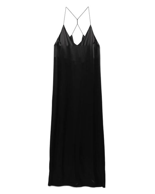 Robe Longue En Satin Duchesse THE NINA STUDIO en coloris Black