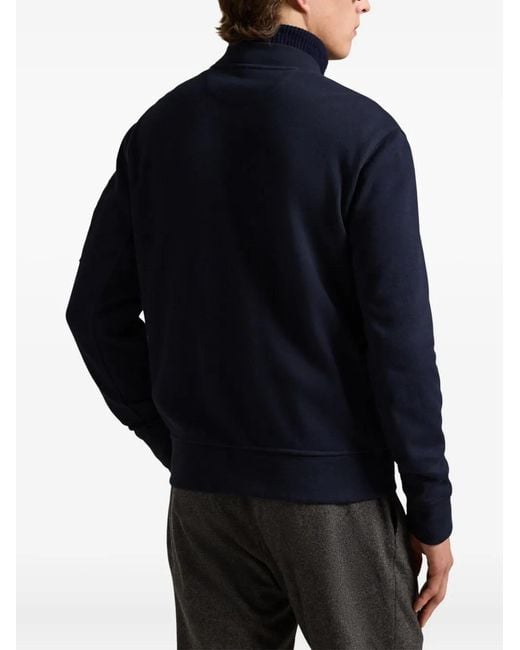 Polo Ralph Lauren Blue Quilted Zip Bomber Jacket for men