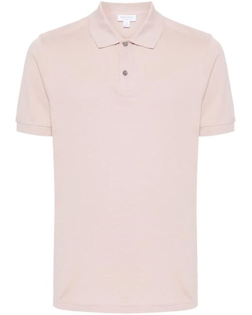 Sunspel Pink Short-Sleeve Cotton Polo Shirt for men