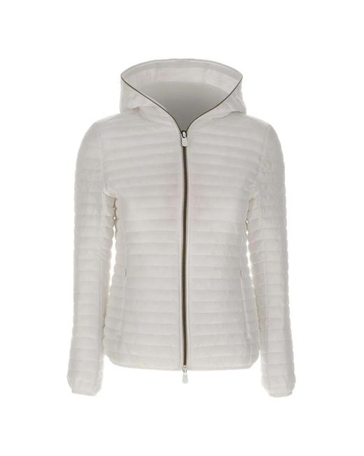 Save The Duck Gray Hooded Quilted Jacket