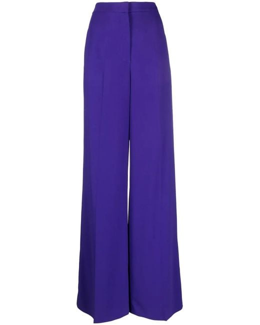 Moschino Purple High-Waist Wide-Leg Trousers