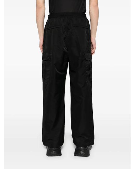 KENZO Black Logo Patch Cargo Trousers for men