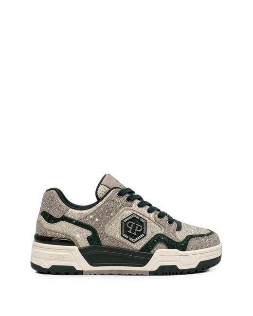 Philipp Plein Natural Low-Top Predator V2 Strass Sneakers for men