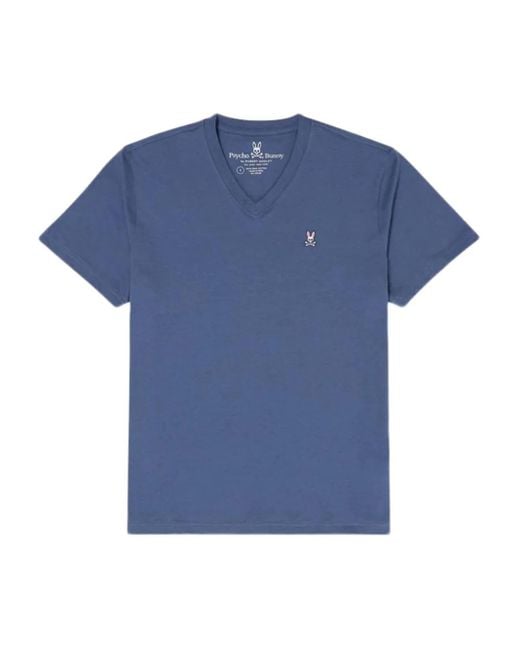 Psycho Bunny Blue V-Neck T-Shirt for men