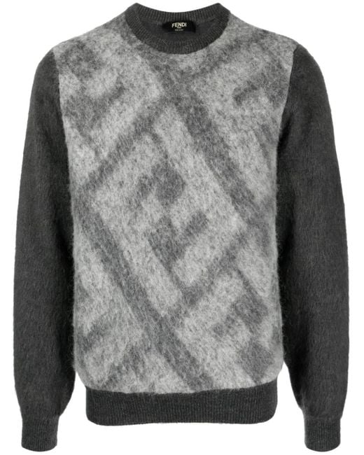 Fendi Pullover mit FF-Muster in Gray für Herren
