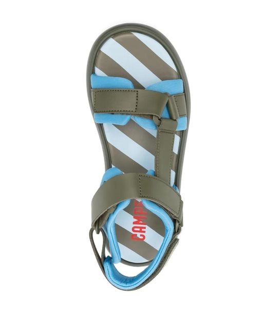 Camper Green Two-Tone Touch-Strap Sandals for men