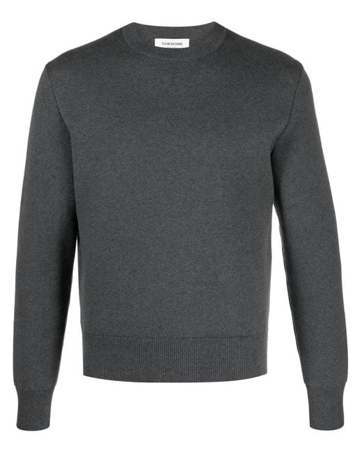 Thom Browne Gray Crew-Neck Cotton Jumper for men