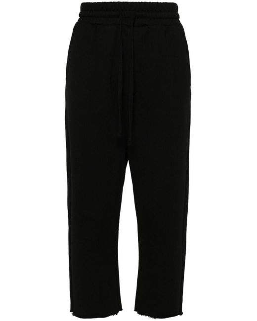 Thom Krom Black Drop-crotch Cropped Trousers for men