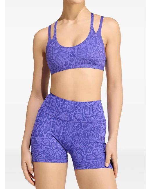 Adidas Purple Optime Snake-Print Sports Bra