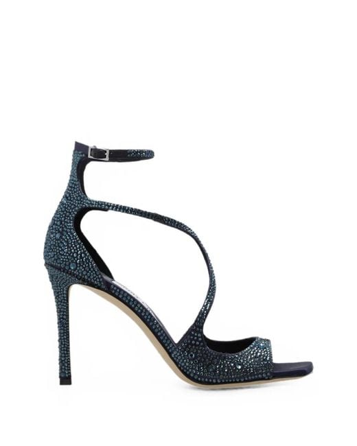 Jimmy Choo White Azia Crystal-Embellished Sandals