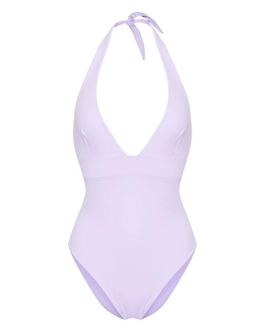 Mc2 Saint Barth Purple Marylin Low-back Swimsuit