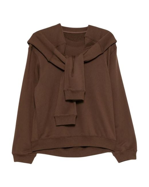 JNBY Brown Cotton Pullover Sweatshirt