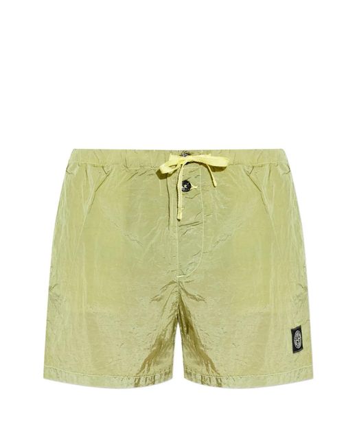 Stone Island メンズ グリーン ロゴ トランクス水着