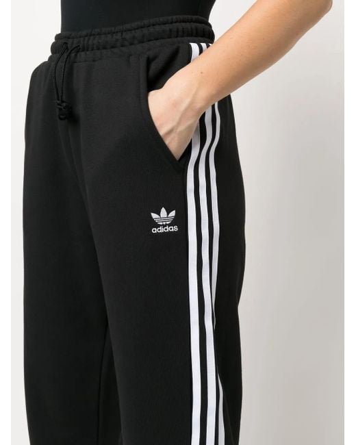 Adidas Black Embroidered-Logo Detail Track Pants