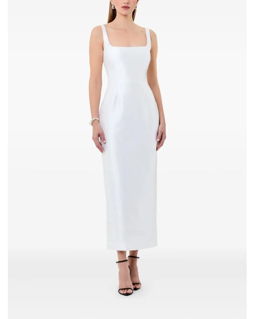Vestido midi Isaline con cinturón Nicholas de color White
