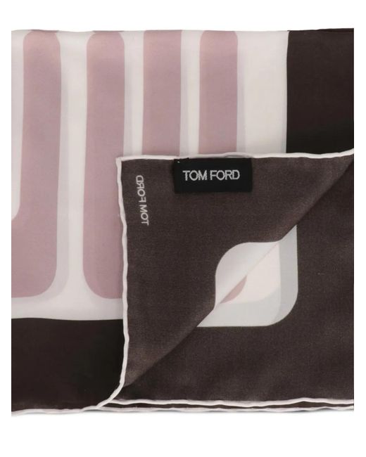 Tom Ford Pink Geometric-Print Pocket Square for men