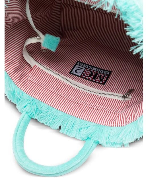 Mc2 Saint Barth Blue Colette Sponge Fringe-Detail Tote Bag