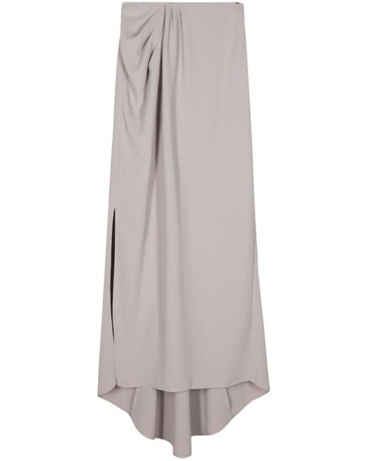 Jupe longue à design drapé Elisabetta Franchi en coloris Gray