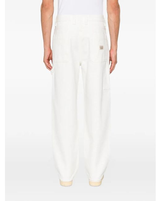 Stussy White Workgear Patch Jeans for men