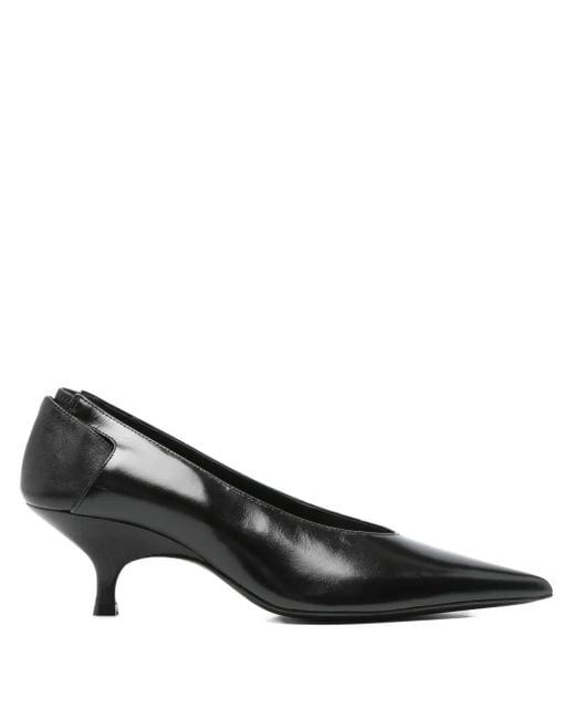 Gia Borghini Black 50Mm Sloane Pointed-Toe Kitten-Heel Pumps