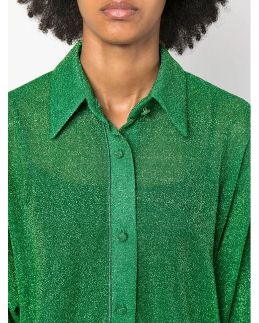 Oseree Lumière Blouse Met Knopen in het Green