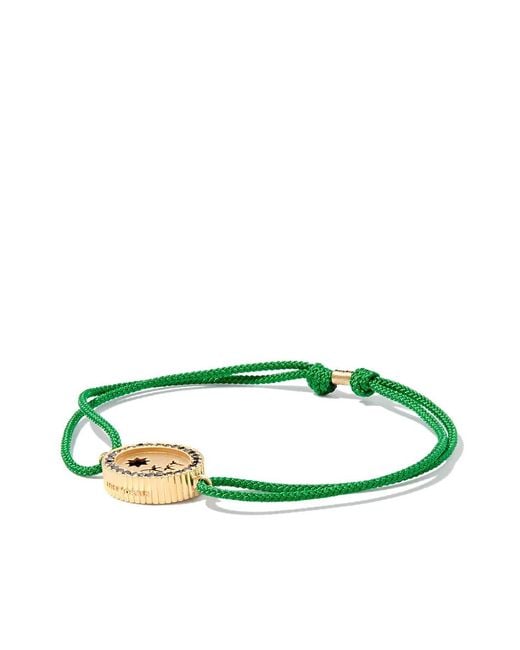 Luis Morais Green 14Kt Palm Tree Charm Cord Bracelet for men