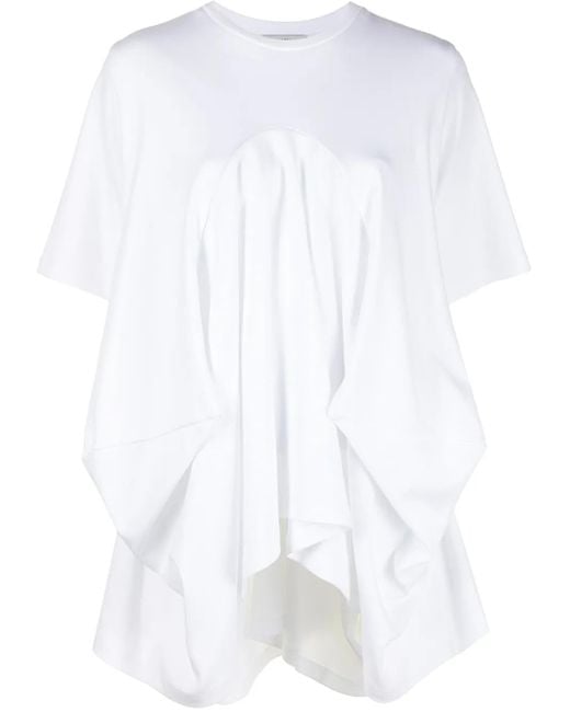 Goen.J White Draped Cotton T-Shirt