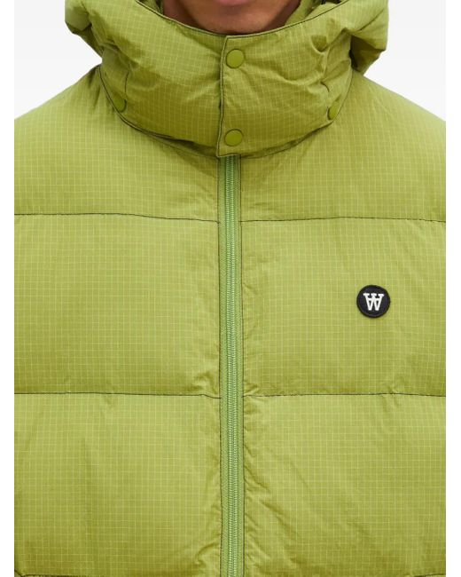 メンズ WOOD WOOD フーデッド パデッドジャケット Green