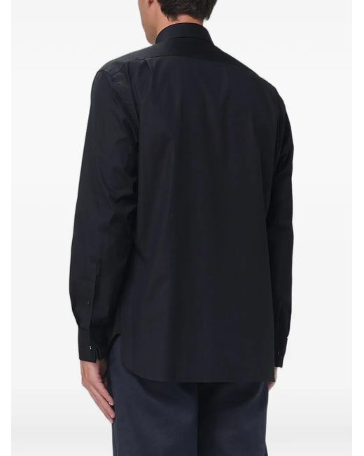 Zegna Blue Stretch-Poplin Shirt for men