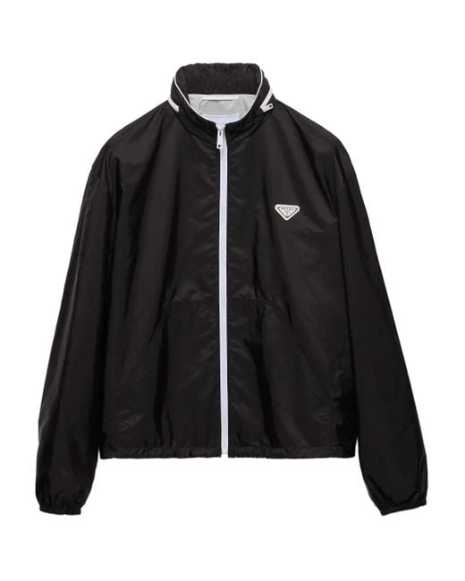 Prada Logo-Triangle Jacket in Black for Men | Lyst