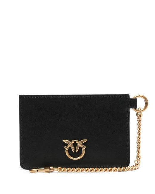 Pinko Black Logo-Plaque Leather Wallet
