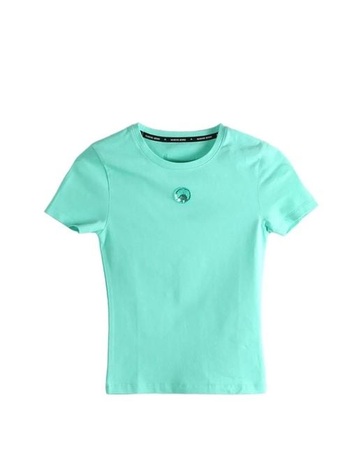 MARINE SERRE Green Logo-Patch T-Shirt