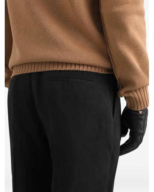 Dolce & Gabbana Black Linen Trousers for men