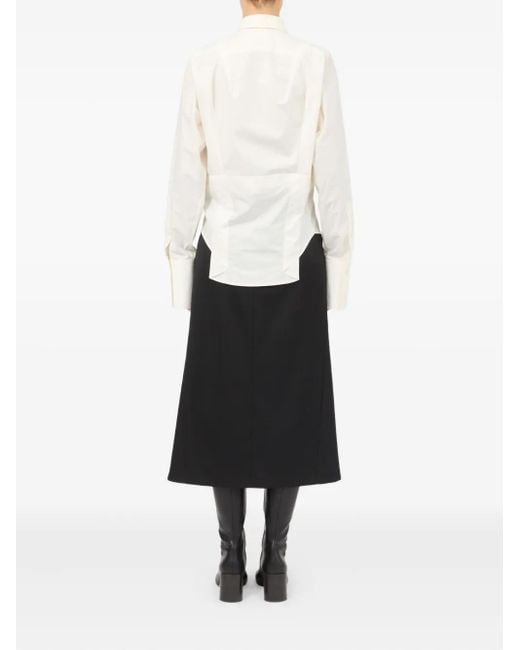 MM6 by Maison Margiela White Layered-Panel Shirt