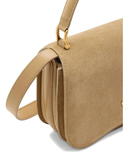 AMI Natural Paris Paris Leather Shoulder Bag