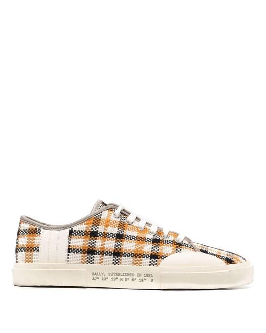 Bally Leer Geruite Sneakers voor heren - Lyst