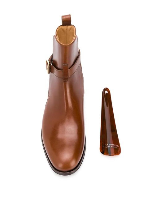 Scarosso Brown Lara Buckled Ankle Boots