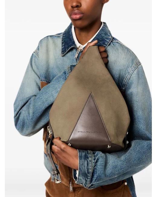 Stella McCartney Natural Logo-Debossed Triangular-Panel Shoulder Bag