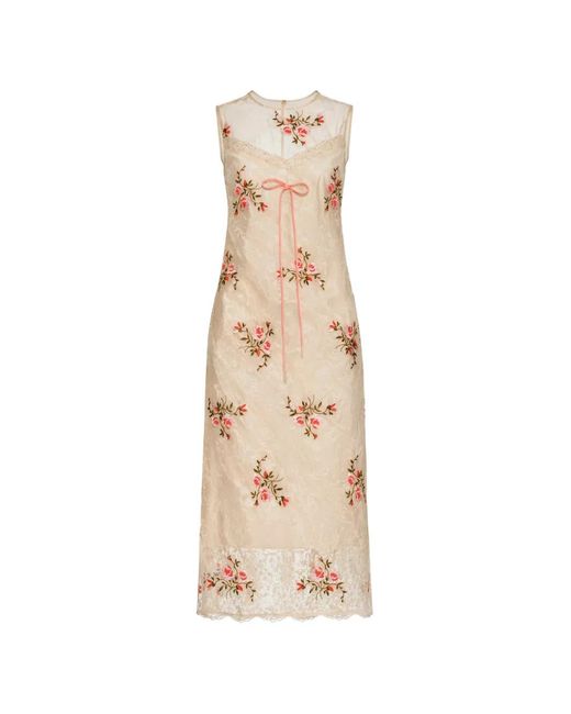 Simone Rocha Natural Floral Lace Dress