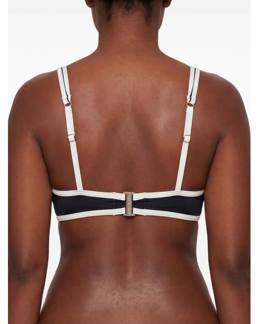 Mc2 Saint Barth White Contrasting-Trim Underwired Bikini Top