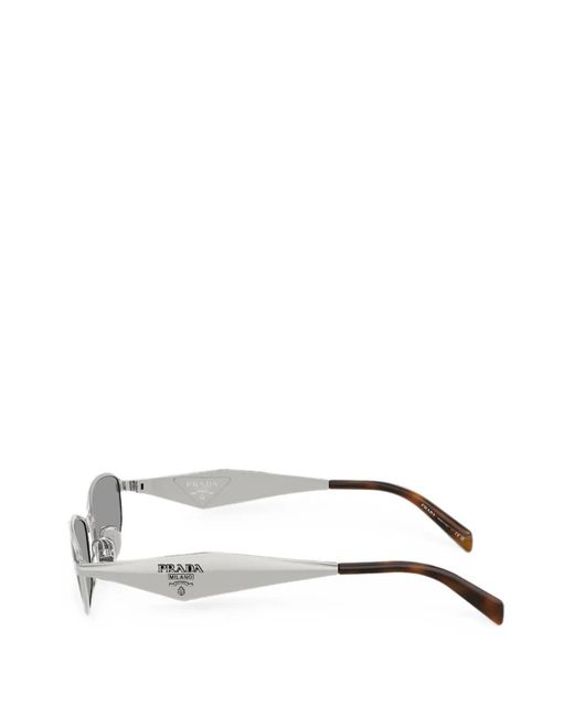 Prada White Sunglasses With Prada Logo