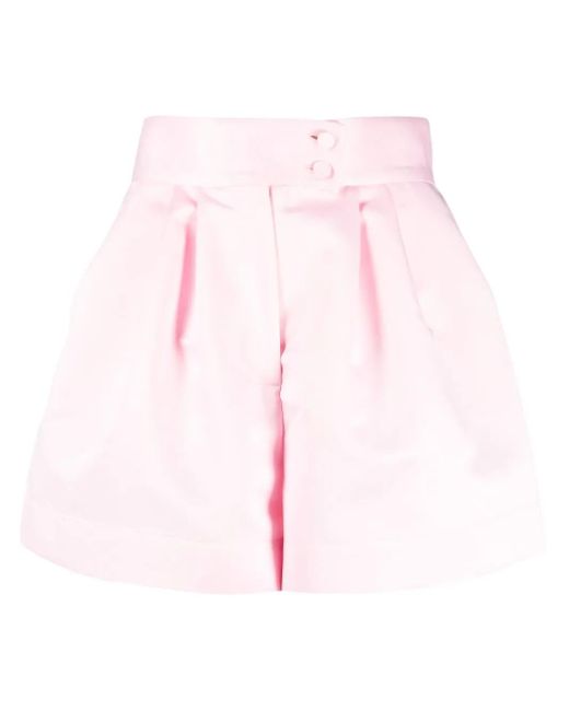 Styland Pink Satin-Finish Mini Shorts