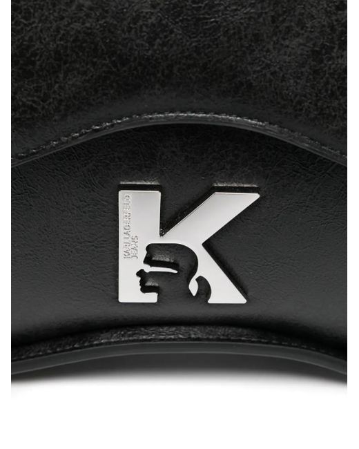 Karl Lagerfeld Black K-Logo Curved Shoulder Bag