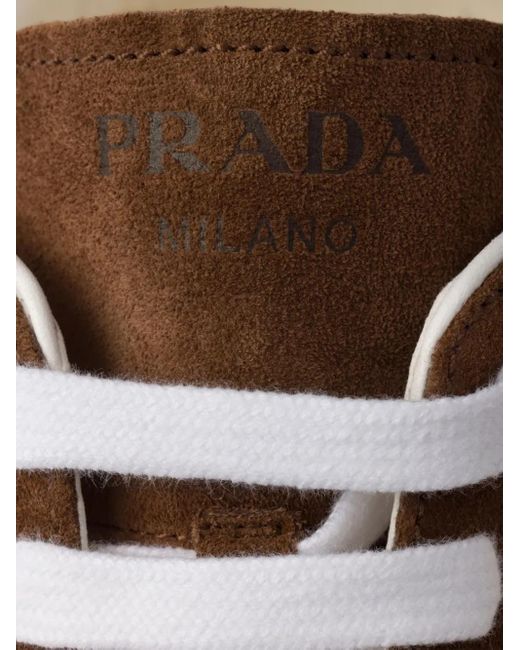 Prada White Sneakers Aus Wildleder