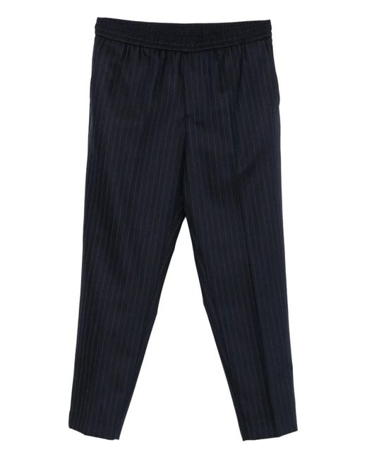 Golden Goose Deluxe Brand Blue Pinstripe Trousers for men