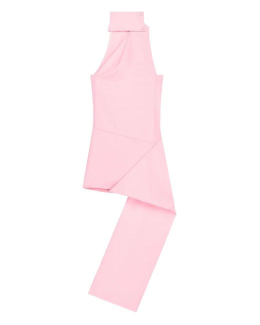 Courreges Pink High-Neck Asymmetric Dress