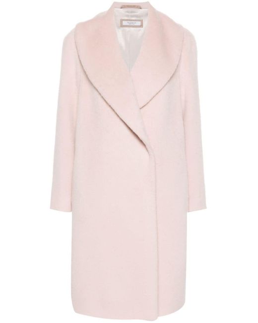 Peserico Pink Brushed Single-breasted Coat