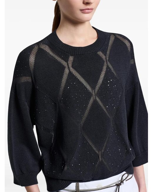 Pull À Losanges Peserico en coloris Black