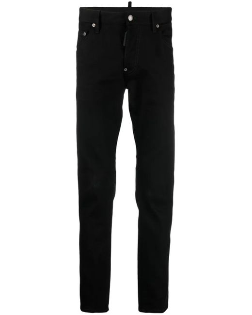 DSquared² Black Mid-rise Slim-cut Jeans - Men's - Polyester/spandex/elastane/cotton for men